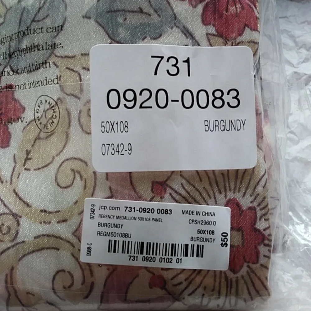 JCPenney Rod Pocket Curtain Panels Floral Medallion 2 NEW